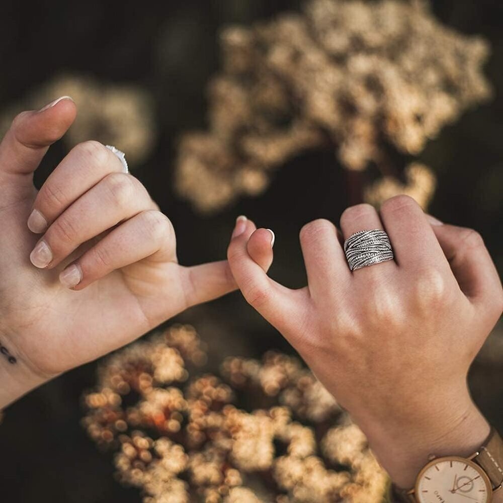 Wide Multi-Layered Copper Statement Ring - Unique… - image 3